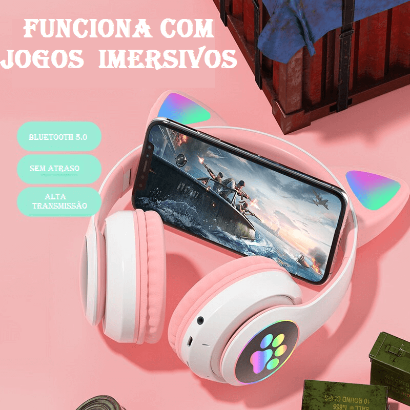 Fones Bluetooth Sem Fio - Cat Fone