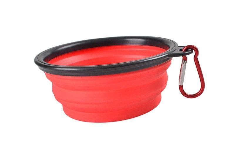 Tigela de Silicone Dobrável para Cachorro - Dog Bowl - Passeios, Viagens, Parques Tigela de Silicone - Pets 001 Falco Vermelho 350ML 