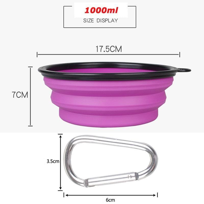 Tigela de Silicone Dobrável para Cachorro - Dog Bowl - Passeios, Viagens, Parques